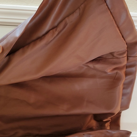 Womens Ophelia Roe Vegan Faux Leather Utility Jacket Size XL pockets NWT - Picture 6 of 6